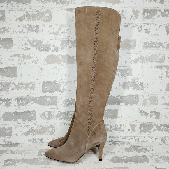New Vince Camuto Seselti Suede Brown Over the Knee Boots M904 - Picture 1 of 14